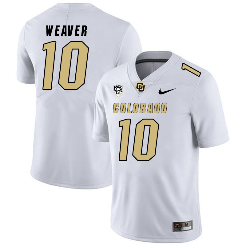 Men #10 Xavier Weaver Colorado Buffaloes College Football Jerseys Stitched Sale-White